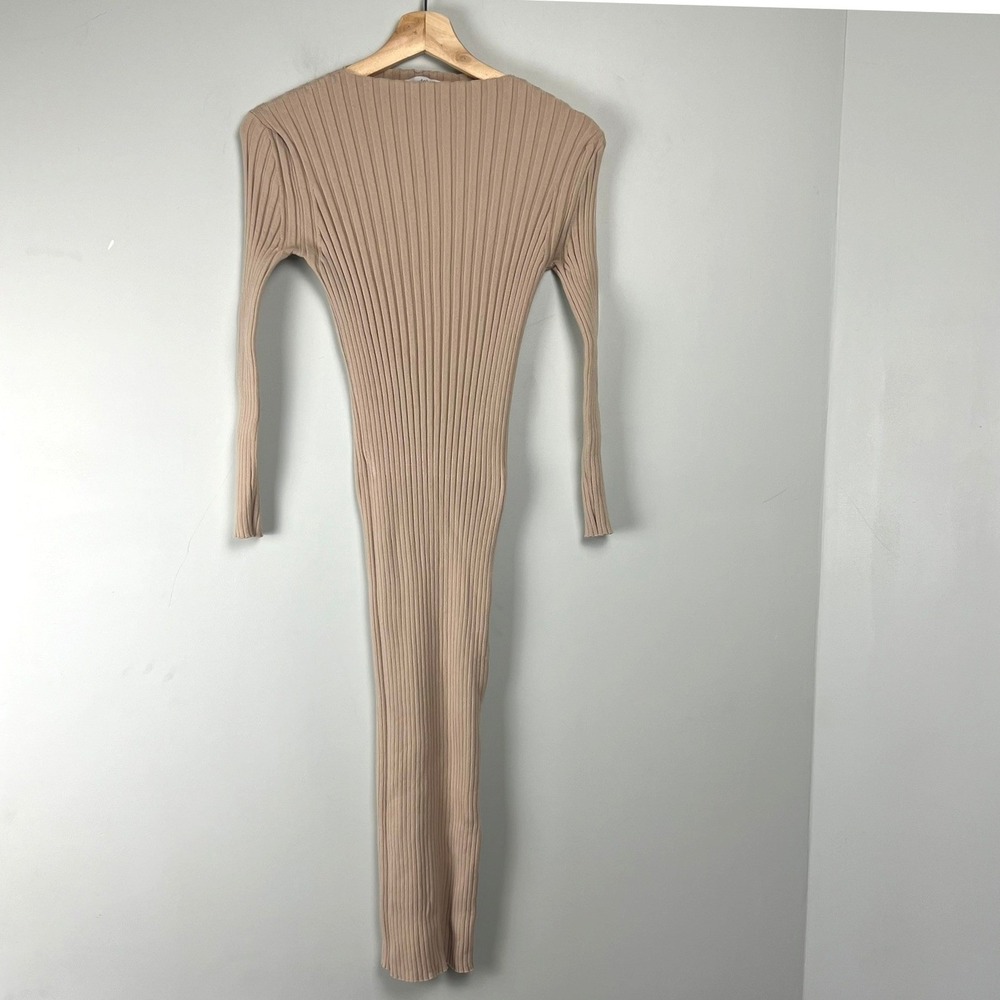 Rodebjer Jared Ribbed Knit Midi Dress S Minimalist Comfort Elevated Basic Scandi